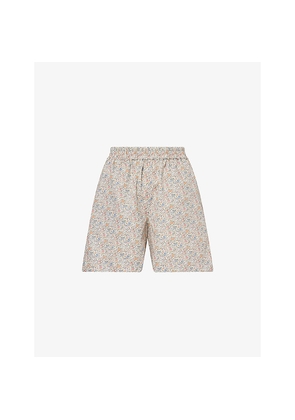 Womens Skall Studio Edgar Floral-Print Cotton Shorts