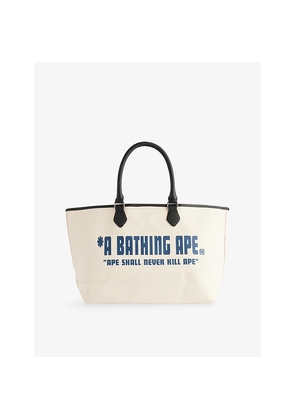 Mens A Bathing Ape Logo-Print Canvas Tote Bag