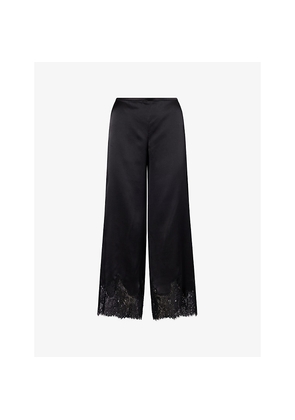 Womens Reformation Carolina Cropped Silk Trousers