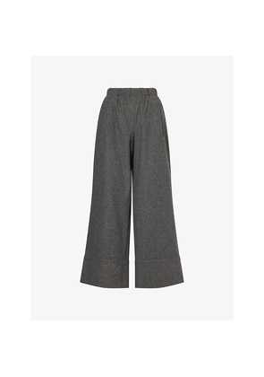 Womens Reformation Fernando Wide-Leg Wool-Blend Trousers