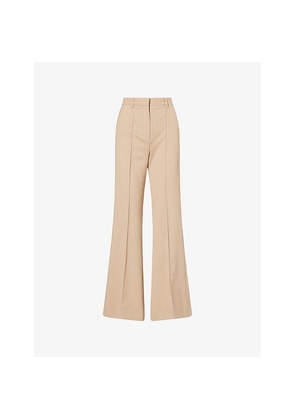 Womens Me And Em The Tailored Leg-Elongator Flared Woven Trousers