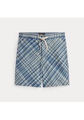 Indigo Plaid Woven Short
