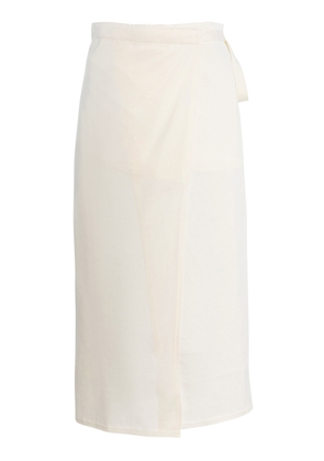 Toteme Wrap-Effect Cotton-Silk Midi Skirt - Moda Operandi