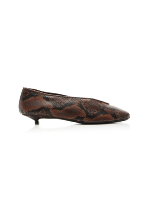 LUCASHEVA Lola Snake-Effect Leather Pumps - Moda Operandi