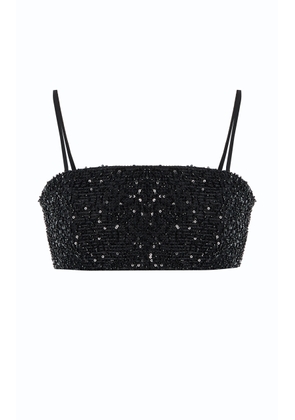 ILA THE BRAND Tori Sequined Cotton Crop Top - Moda Operandi