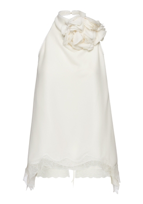 Magda Butrym Floral-Embellished Silk Halter Top - Moda Operandi