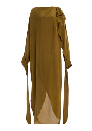 Harithand Eileen Draped Silk Crepe De Chine Caftan Dress - Moda Operandi