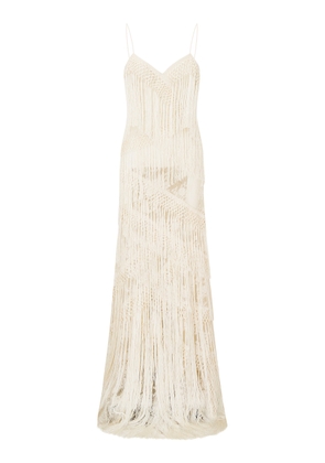 LoveShackFancy Delphi Fringed Maxi Dress - Moda Operandi