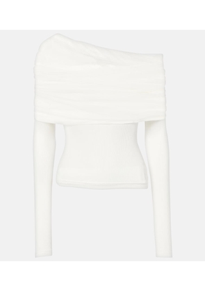 Christopher Esber Sonora Veiled off-shoulder top