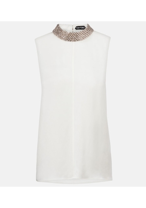 Tom Ford Embellished silk satin top