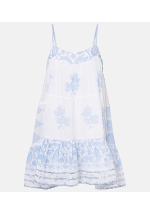 Juliet Dunn Printed ruched cotton slip dress