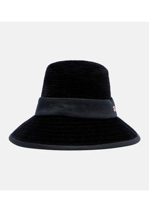 Valentino VLogo velvet-trimmed cotton hat