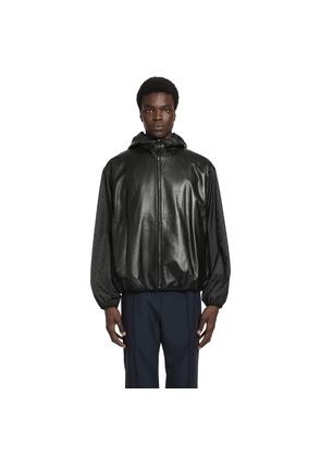 Hooded Leather Bomber Jacket