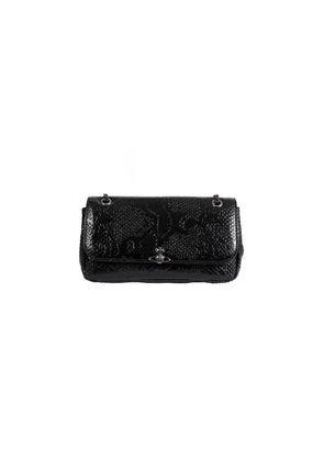 Chain Snake Print Leather Shoulder Bag
