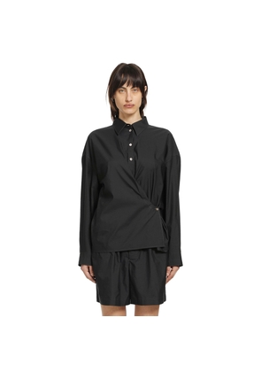 Straight Collar Twisted Shirt