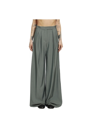 Wide Leg Wool and Silk Trousers