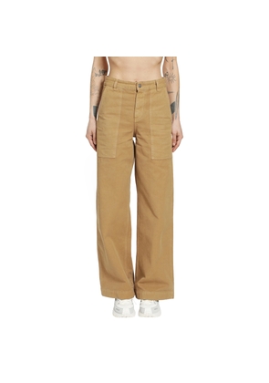 Leather Logo Cotton Trousers