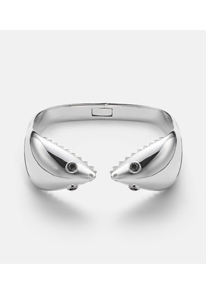 Yvonne Leon Requin 9kt white gold bangle with diamonds