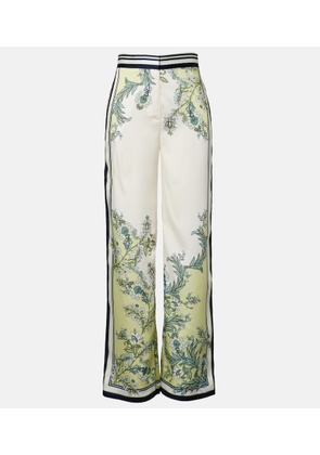 Veronica Beard Grigore floral twill palazzo pants