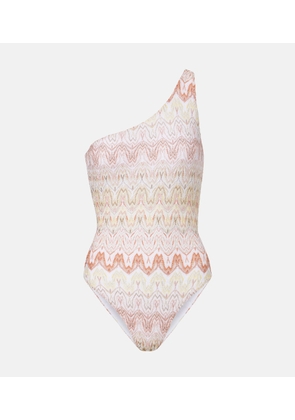 Missoni Lame one-shoulder swimsuit