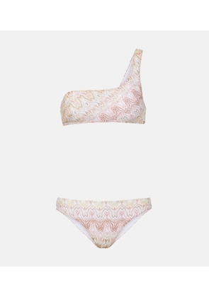 Missoni Lame one-shoulder bikini