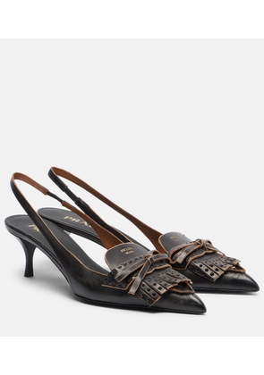 Prada Bow-detail leather slingback pumps
