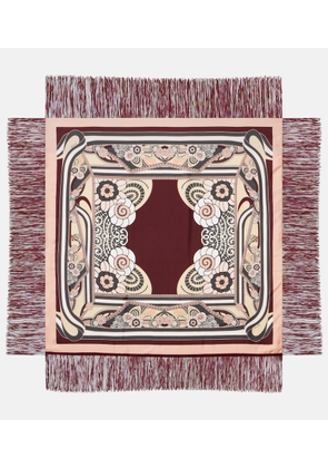 La DoubleJ Fringed printed silk twill scarf