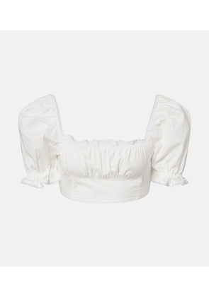 Bananhot Ligia ruffled cotton poplin crop top