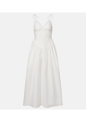 Bananhot Paloma lace-trimmed cotton poplin maxi dress
