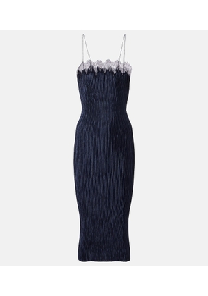 Fforme Lumi lace-trimmed pleated midi dress