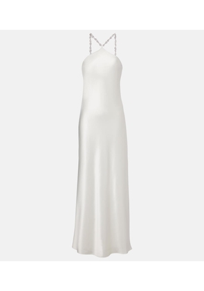 Staud Cadence beaded satin gown