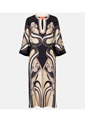 La DoubleJ Printed silk twill kaftan