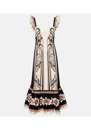 La DoubleJ Gingerbread printed cotton-blend midi dress