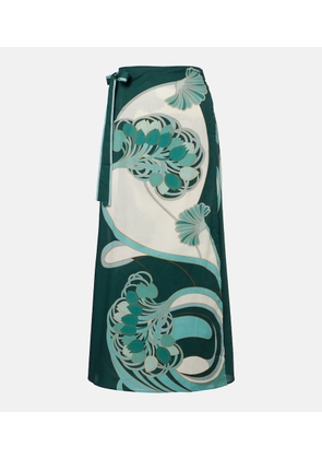 La DoubleJ Sarong floral cotton muslin wrap skirt