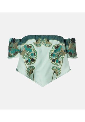 La DoubleJ Sand Dollar printed silk top