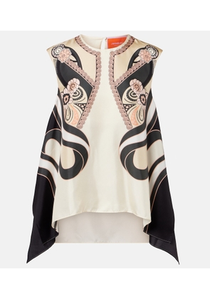 La DoubleJ San Carlo printed silk twill top