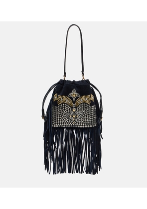 Etro Kalispera Small studded suede shoulder bag