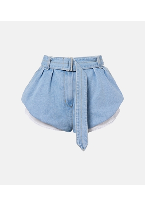 Magda Butrym Belted high-rise denim shorts