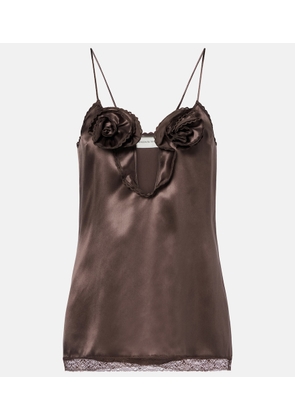 Magda Butrym Floral-applique silk satin camisole