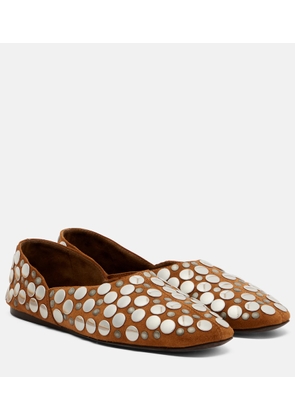 Khaite Jane studded suede ballet flats