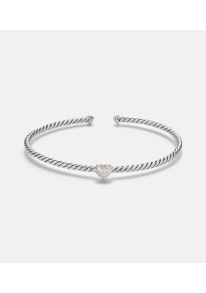David Yurman Cable FlexÂ® Heart Micro sterling silver cuff bracelet with diamonds