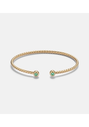 David Yurman CablespiraÂ® Flex Micro 18kt gold cuff bracelet with emeralds