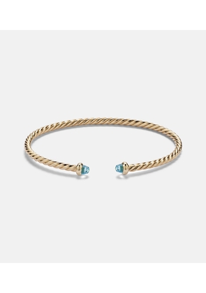 David Yurman CablespiraÂ® Flex Micro 18kt gold cuff bracelet with topaz