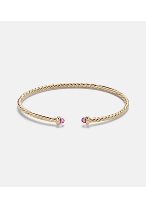 David Yurman CablespiraÂ® Flex Micro 18kt gold cuff bracelet with tourmaline