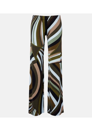 Pucci Printed satin jersey wide-leg pants