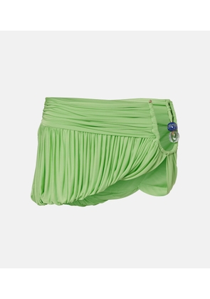 Christopher Esber Embellished draped jersey miniskirt