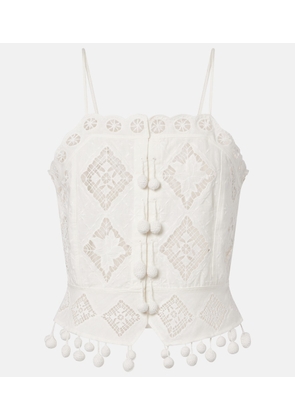 Isabel Marant Nellsy cotton and linen crop top