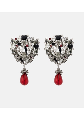 Saint Laurent Crystal-embellished clip-on earrings
