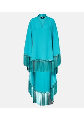 Taller Marmo Cecil fringed crepe cady kaftan
