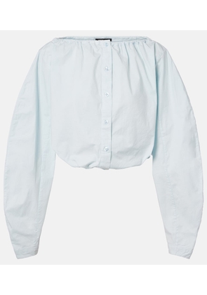 Rotate Gathered cotton-blend blouse